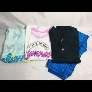 Girls Size 8 Justice Lot Active Wear T-Shirts